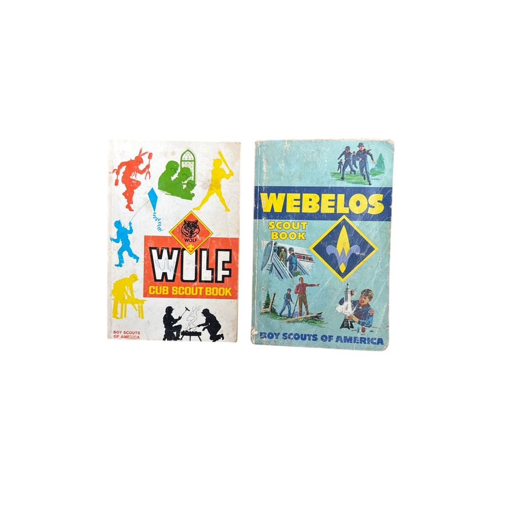 Vintage Boy Scouts of America Wolf Cub Scout‎ 1980 & Webelos Handbook Lot of 2